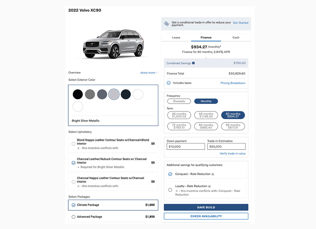 Motoinsight Build & Price Product Screenshot